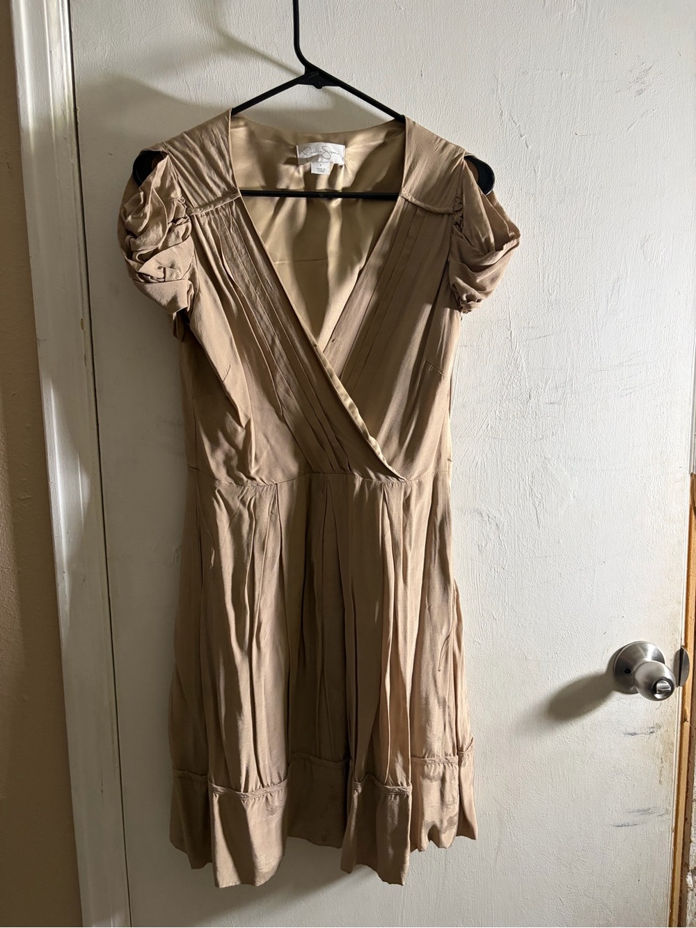 Jessica Simpson Beige Wrap-Style Women's Dress